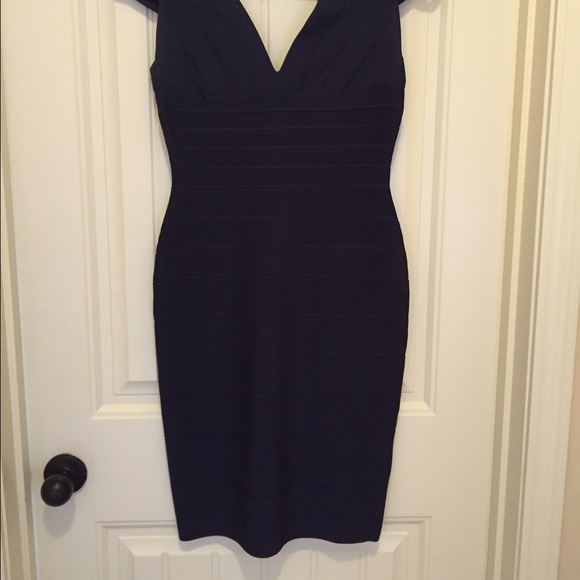 Herve Leger dark blue classic bandage dress - Picture 3 of 4
