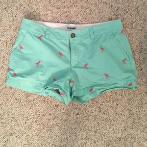 Flamingo embroidered chino shorts!