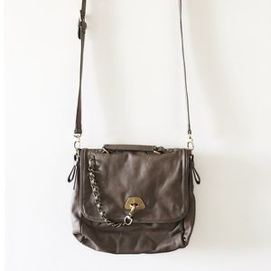|Shoe Dazzle| Dark Grey Kakki Satchel Bag