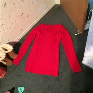 Red sweater dress