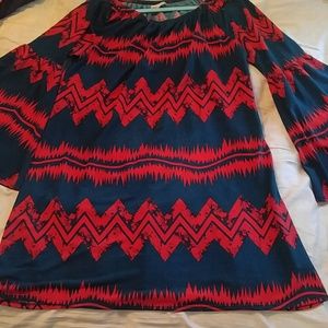 Blue and orange chevron tunic