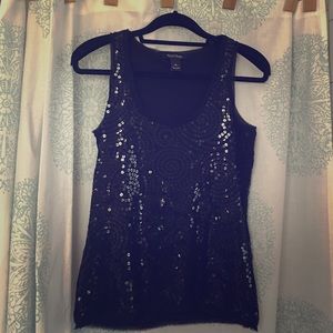 White House Black Market Sequin Tank, medium