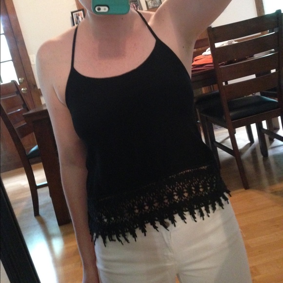 Lace black summer top