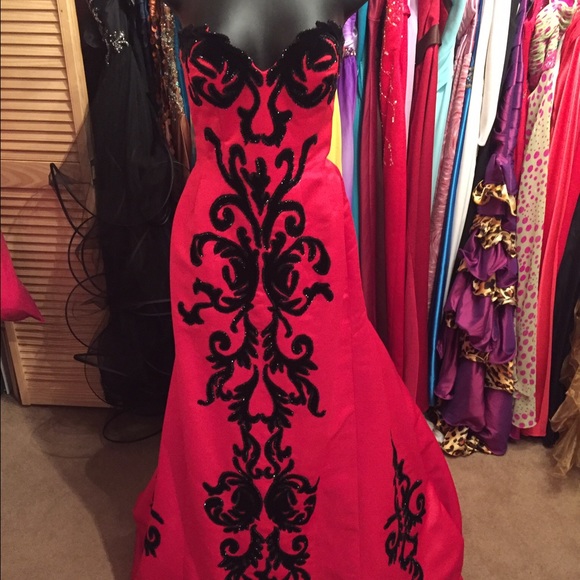 Red and black Gown
