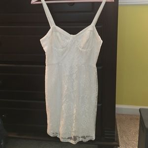 White lace bodycon dress.