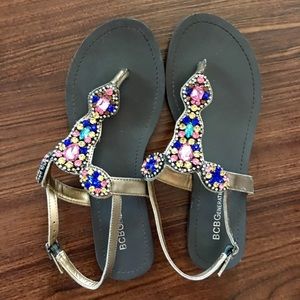 BCBG Jeweled Sandals