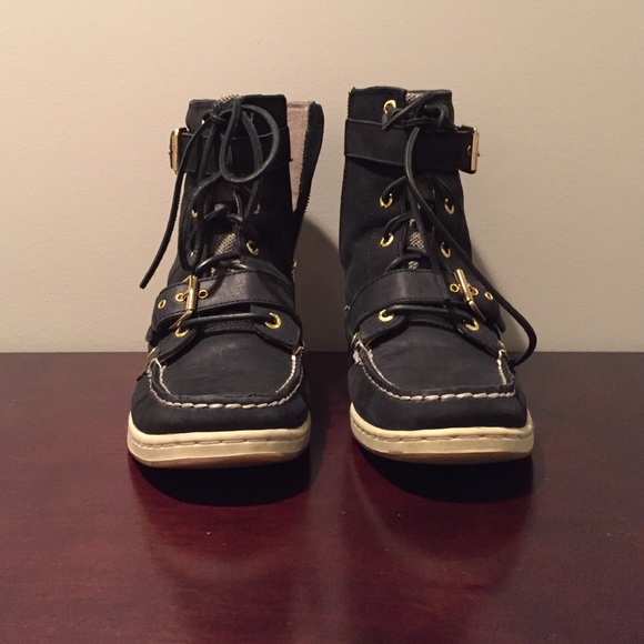 Black Huntley Sperry Top-Sider Boots