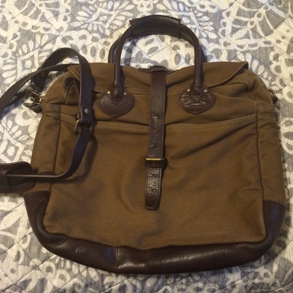 Brown J. Crew laptop bag