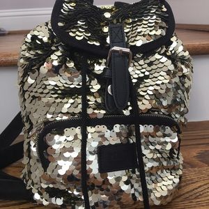 Victoria's Secret Pink Sequin Gold book bag purse