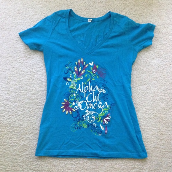 Alpha Chi Omega V neck T-shirt