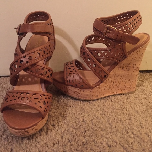 Brown wedges Size 8