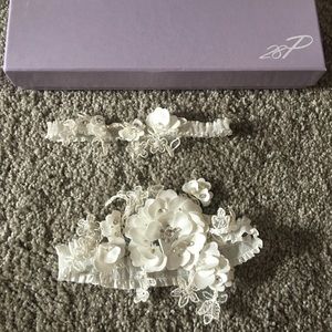 Bridal wedding Etsy Handmade Floral bead Garter