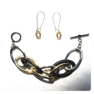 Bracelet and Pierced Earrings Set