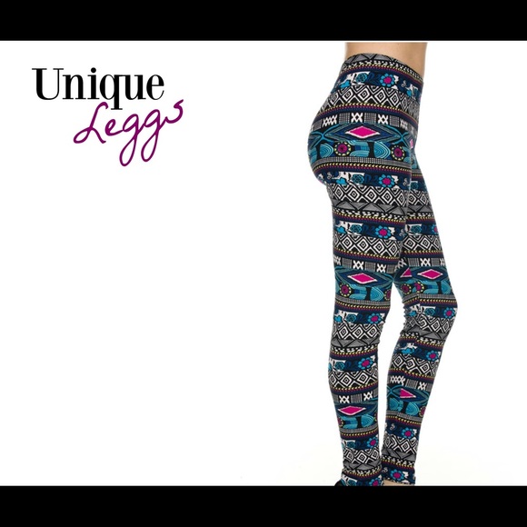 "Tribal" Yoga Printed Leggings - Picture 1 of 3