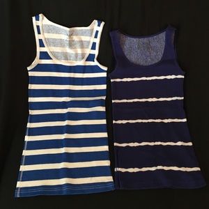 Blue & white tank tops