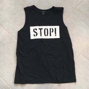 "STOP" tank/muscle tee