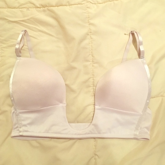 Deep Plunge White Bra