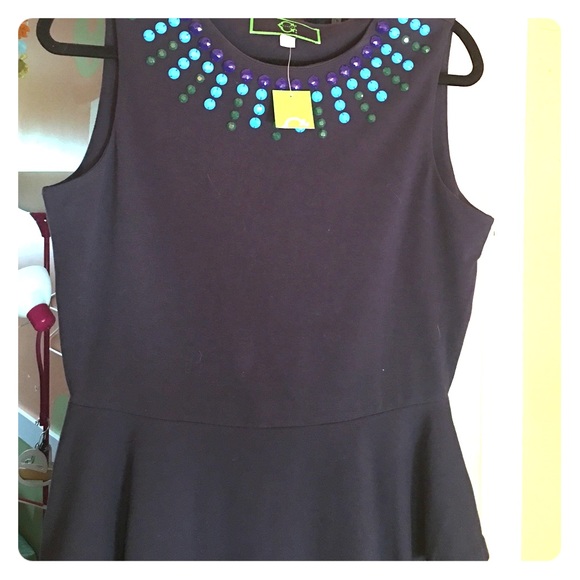 C. Wonder Navy Peplum Shirt