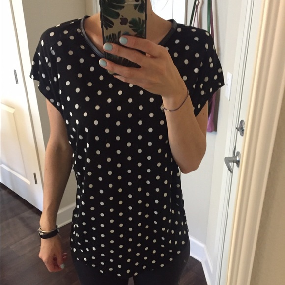 Zara black & polka dot top - Picture 1 of 4