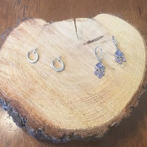 lia sophia silver earrings (2 pairs) 1 purple