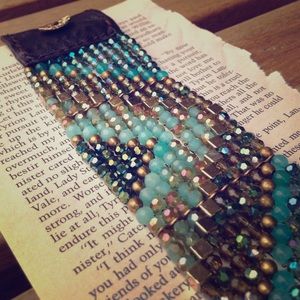 NAKAMOL Beaded Blue and Gold Bracelet