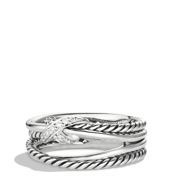 David Yurman X Crossover Ring With Diamonds