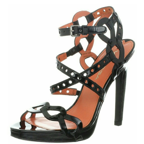 Via Spiga "Pacifica" strappy black heels 6.5