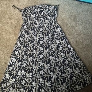 Black and Tan strapless dress