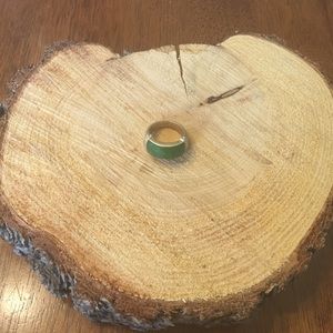 lia sophia matte gold and green ring