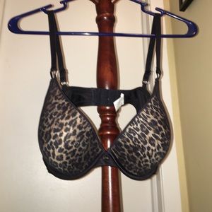 Cheetah Print Black Bra