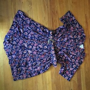 Vintage red and blue shirt romper