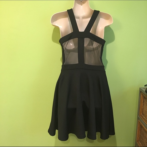 🔥 Sexy Black Short Dress with Mesh Back