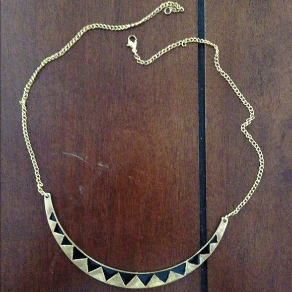 Black and gold. Triangle design necklace.