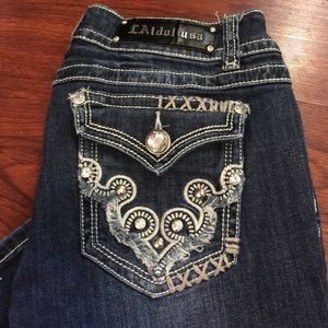 LA idol size 9 Jeans w sparkly pockets