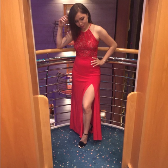 Red long dress