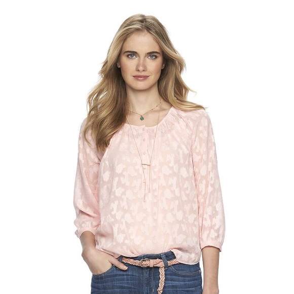 LC Lauren Conrad Tops Salelauren Conrad Jacquard Peasant Top Poshmark