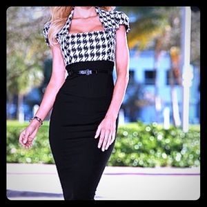 PRINTED HOUNDSTOOTH DRESS🎀🙊