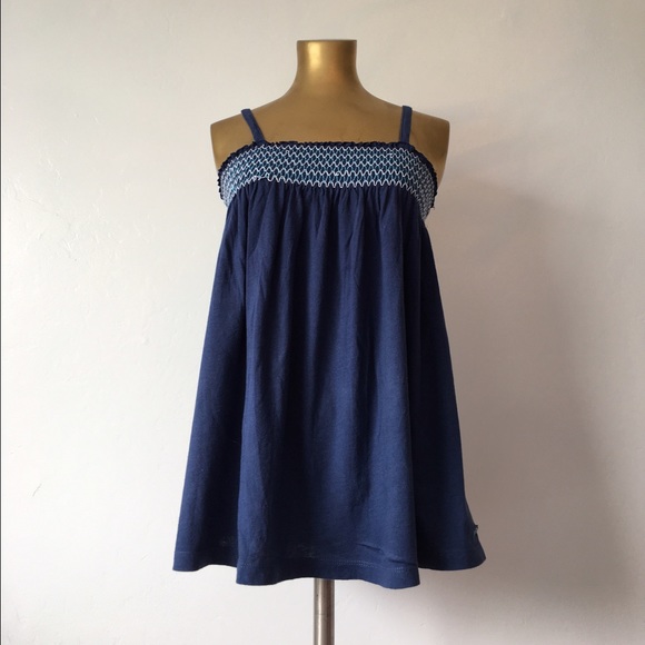 Blue spaghetti tank pop sleeve shirt