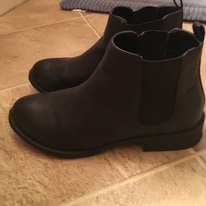 Black leather boots