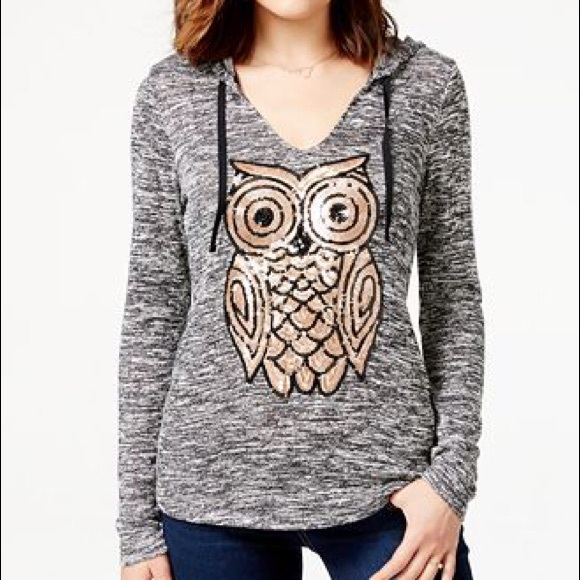 Super Comfy Sequins Owl Hoodie