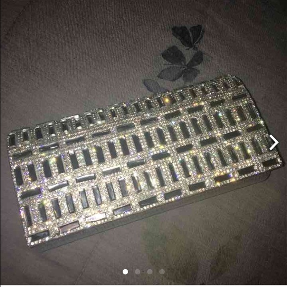 Silver Prom Clutch with jewels