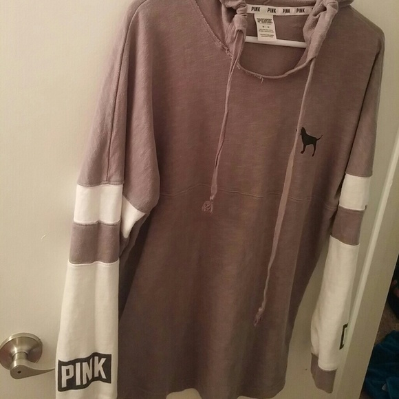 Grey and white PINK tunic hoodie