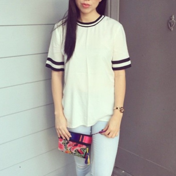 White and black top
