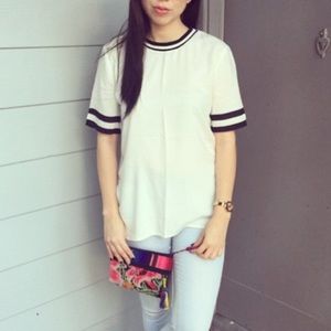 White and black top