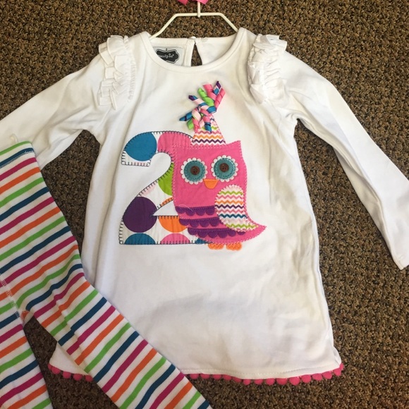 Mud pie little girls birthday outfit - Picture 2 of 4