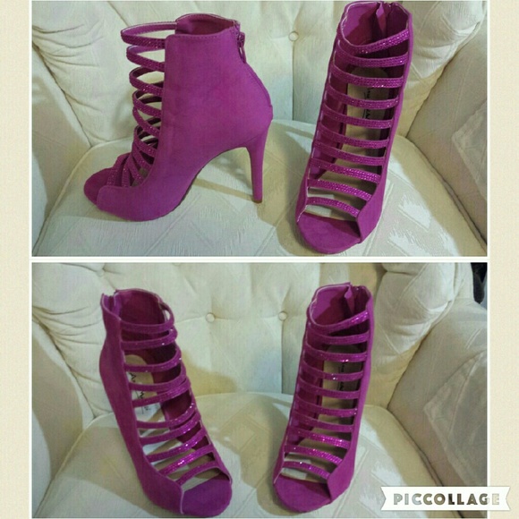 FINAL PRICE Fuschia heels with diamond sz 6.5