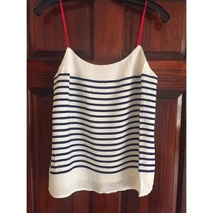 Blue and white striped blouse