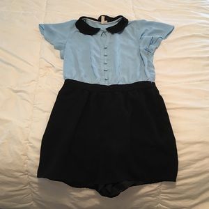 Forever 21 Collared Baby Blue Romper