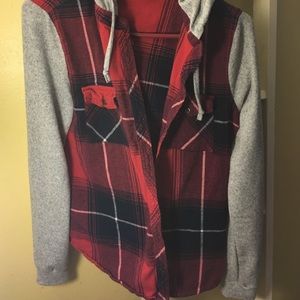 Rue 21 plaid hoodie shirt