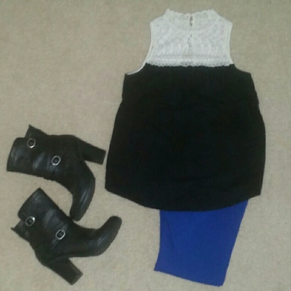 Zara lace/linen top